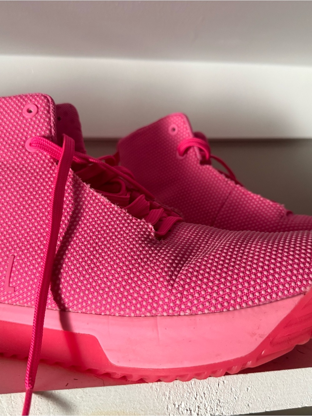 NOBULL Women's Neon Pink Knit Athletic Shoes